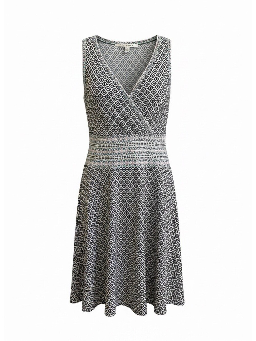 Max Studio Size XS Fit and Flare Black and White Geo Pattern Dress Sundress